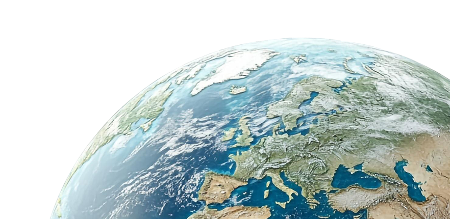 Globe showing Europe and Asia